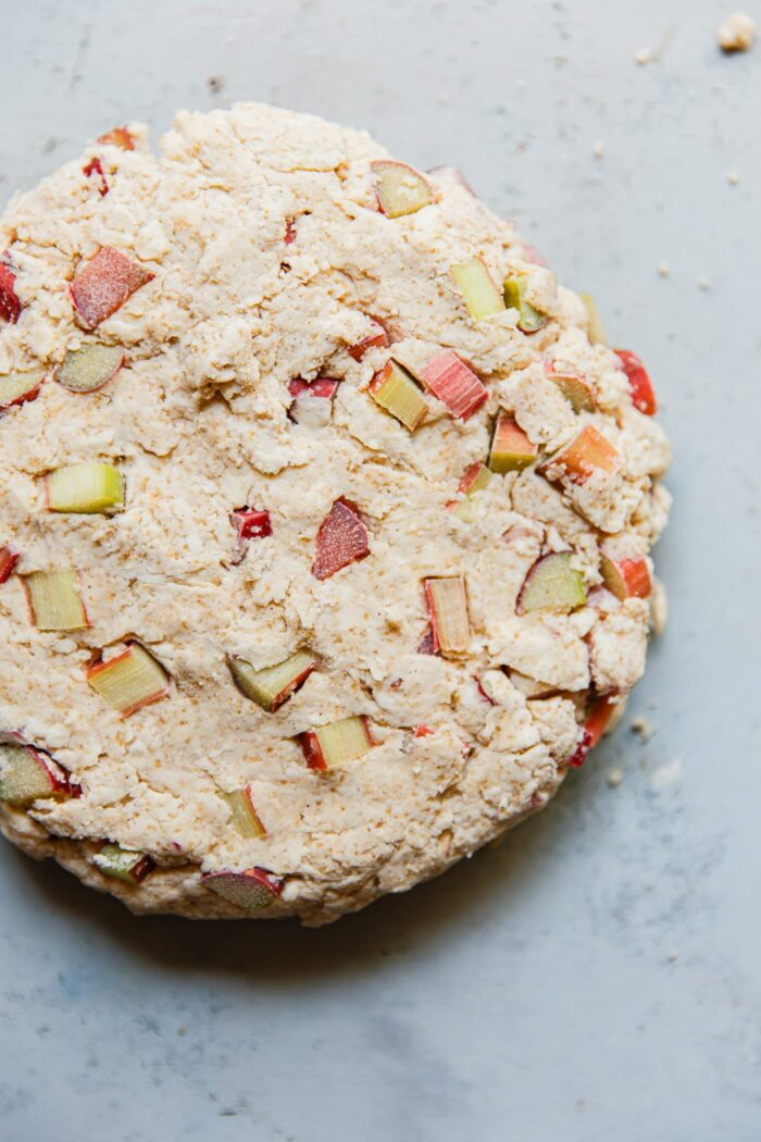 Shaped Rhubarb Scone Dough 