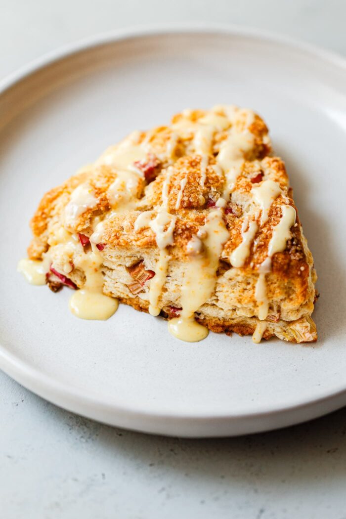 Rhubarb Scones with Orange Glaze