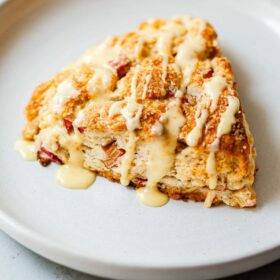 Rhubarb Scones with Orange Glaze