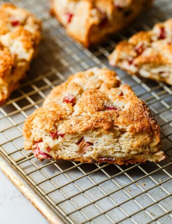 Rhubarb Scones on Cooling Rack