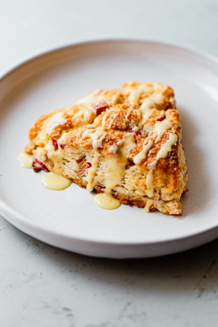 Rhubarb Scones with Orange Glaze