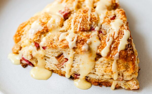 Rhubarb Scones with Orange Glaze