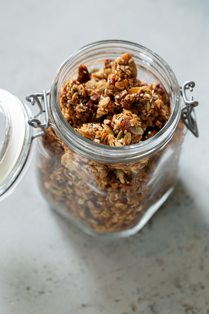 House Granola in Glass Container