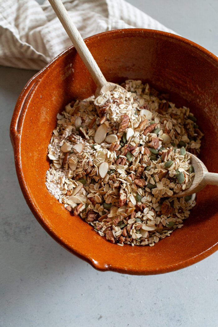 Granola Ingredients in Bowl