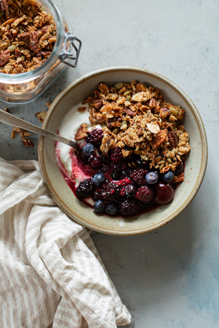 Healthy Granola with Yogurt and Berries